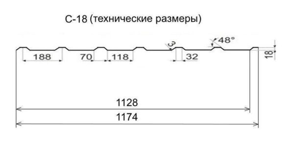 Профнастил фасадный, стеновой С-18 (цвет 8017 - коричневый, глянец) металл Китай — изображение 2