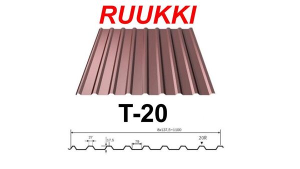 Профиль "Ruukki T-20-30W-1090 - 0,5мм", CROWN BT • RUUKKI 40 RR 32 •