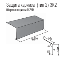 Капельник RAL  3005 — Карнизная планка тип 2 — 0,47 мм Мат Италия