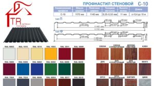 Профнастил PE 0.45 мм - С10 тип ф RAL 3005 (бордовый глянец)