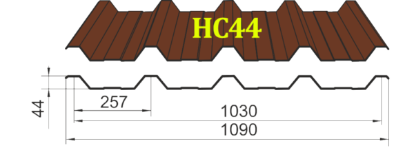 Профнастил Кровельный "Тектум-С" НС-44 RAL 5005 - (синий PE 0,45 мм) — изображение 3