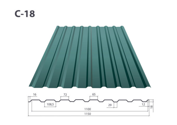 Профнастил ПС 15 • RAL 8017 • Matt • 0,45 mm • Sutor Steel • Киев — изображение 5