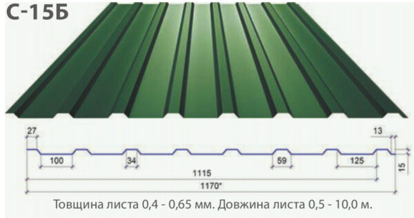 Профнастил ПС 15 • RAL 8017 • Matt • 0,45 mm • Sutor Steel • Киев — изображение 8