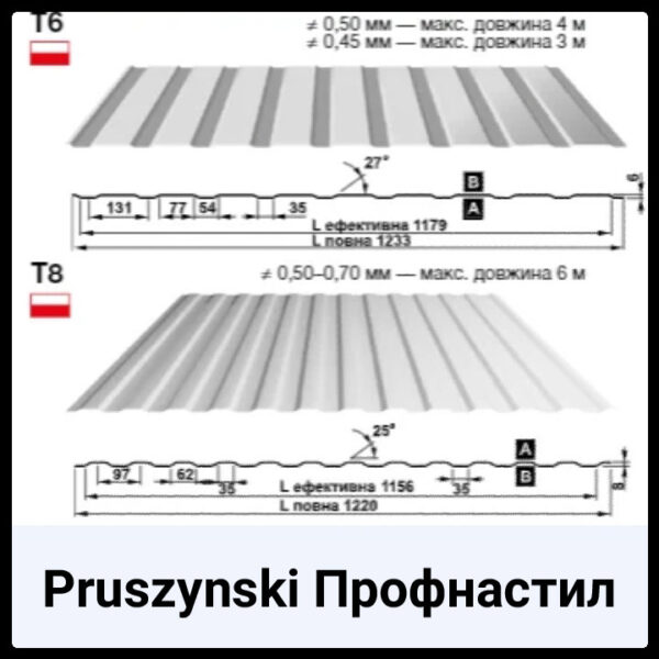 Профнастил Blachy Pruszynski T-14 RAL 8017 , PE 25 мк 0,5 мм. — изображение 3
