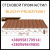 Профнастил стеновой 0,45 Т-10 (цвет 8017 - коричневый, матовый) Прушински