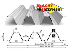 Профнастил Т-135 • несущий • PE 1,5 мм • RAL 9010 (белый) • Прушински - Pruszynski •