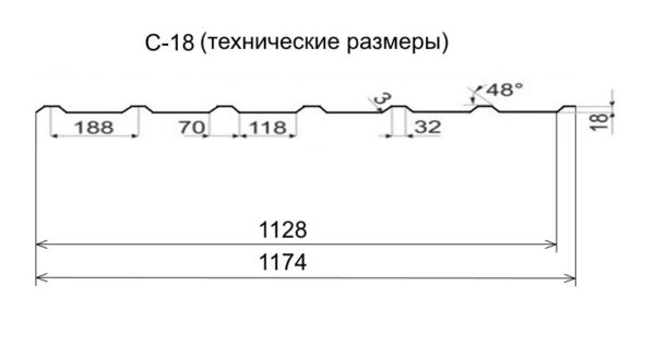 Профнастил С-18  Al-Zn 0.45 фасад — изображение 2