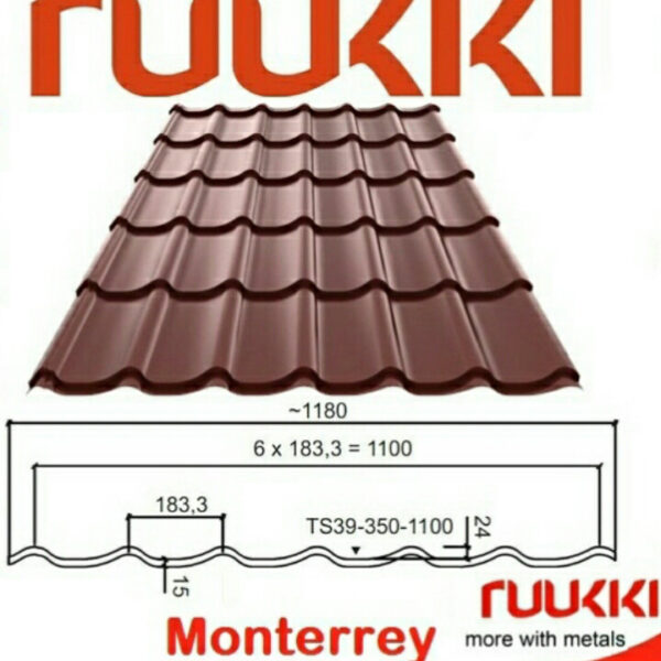Ruukki Monterrey, Металочерепиця фінська 0,5 мм, Crown BT Ruukki 40 — изображение 7