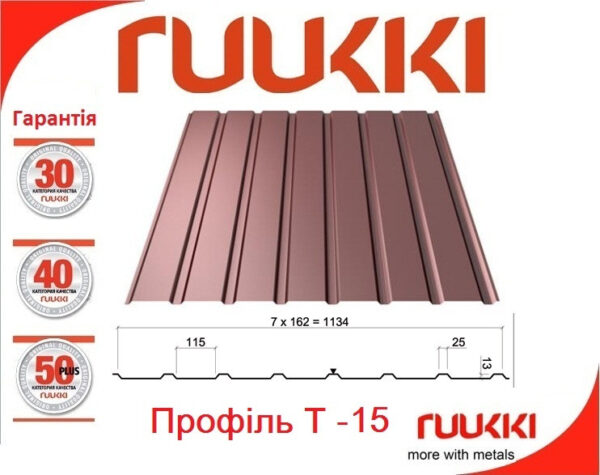 Ruukki T-20 RR 887, 0.5 мм глянец, Цинк 275 — изображение 9