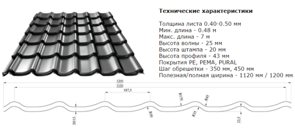 МЕТАЛОЧЕРЕПІЦА DELTA RAL 8019 0,5 мм MAT ArcelorMittal Польща — изображение 6