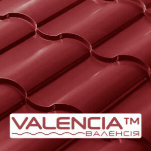 Металочерепиця VALENCIATM  ⁇  0,45 мм  ⁇  PE  ⁇  RAL 3005  ⁇  Optima Steel  ⁇