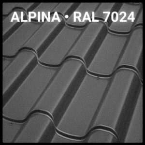 Металочерепиця ALPINA PEMA RAL 7024 Італія 0,5 мм.