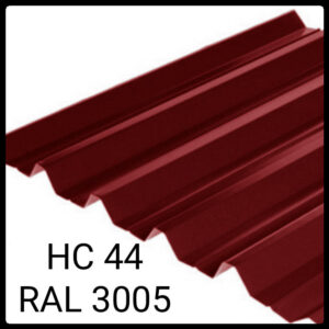 Профнастил | НС-44 | RAL 3005 | бордовый | PE | 0,45 мм | Корея
