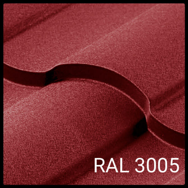 Металочерепиця VALENCIATM  ⁇  0,45 мм  ⁇  PE  ⁇  RAL 3005  ⁇  Optima Steel  ⁇ — изображение 2