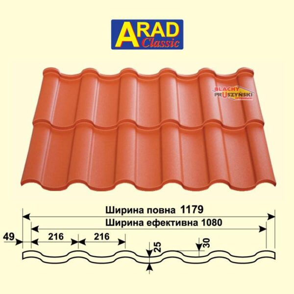 Металочерепиця ARAD Classic PEMA 0.5 мм — Blachy Pruszynski — изображение 9