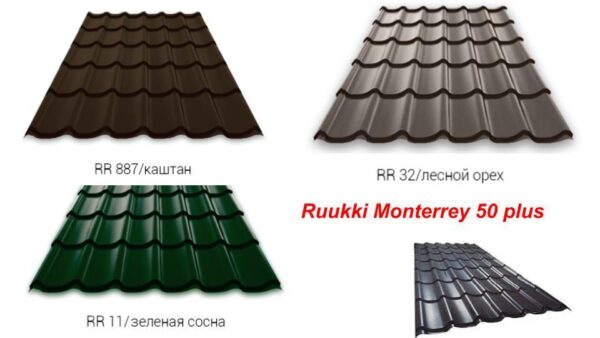 Металочерепиця Ruukki Monterrey Pural Matt BT5450 plusult 32 0,5 мм — изображение 5
