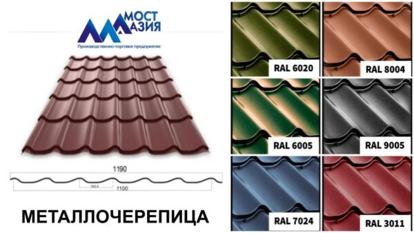 Металочерепиця Містазія 0,5 мм RAL 5005 — изображение 8