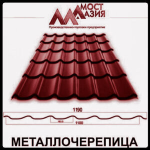 Металочерепиця Містазія 0,45 мм RAL 3005 МАТ