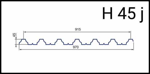 Профнастил H 45 j  / 0,5 мм RAL — изображение 9