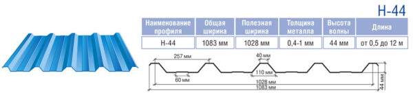 Профнастил Несущий Н 44 / 0,45 мм / RAL 8017 / завод Термастил / — изображение 5