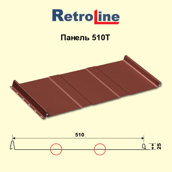 Фальцевые панели Retroline 510 T - 0,7 мм Poland' — изображение 2