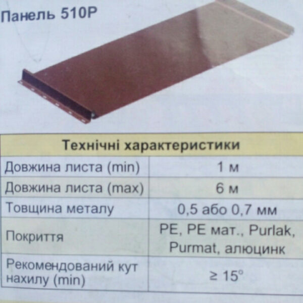 Кровельная фальцевая панель "Retroline 510 М" 0.5 мм , RR 023 — изображение 3